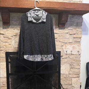 Rebecca Malone Black and White Patterned Top